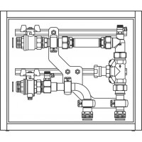 Floorbox felületfűtési-hűtési elosztóegység, oldalsó csatlakozással (110-145 mm x 400 mm x 350 mm)