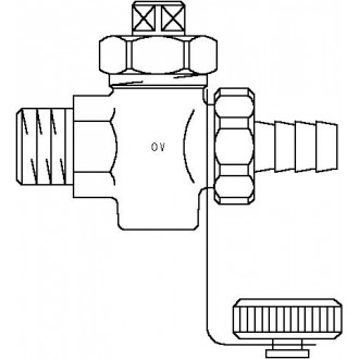 Kombinált töltő-ürítő csap, DN25, R 1" km, PN 16, vörösöntvény, DIN 3848