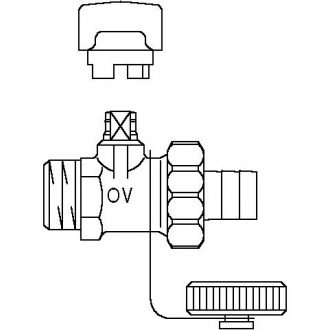 Kombinált töltő-ürítő golyóscsap, DN10, R 3/8" km, PN 16, vörösöntvény