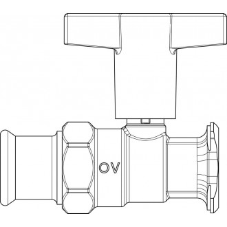 Optibal P szivattyú golyóscsap, zárószelep nélkül, DN32, 35 mm-es préscsatlakozóval