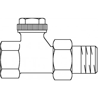 Combi 3 visszatérő fűtőtestszelep, DN10, 3/8", PN10, egyenes, vörösöntvény / sárgaréz, nikkelezett