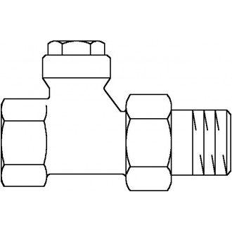 Combi 4 visszatérő fűtőtestszelep, DN15, 1/2", PN10, egyenes, vörösöntvény / sárgaréz, nikkelezett