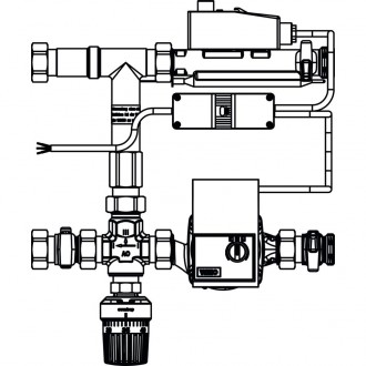 Regufloor H fűtési szabályozó egység, DN25, Wilo E15/1-5 szivattyúval
