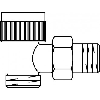 A típusú termosztatikus szelep, DN15, G 3/4 km x R 1/2, PN10, sarok