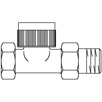 A típusú termosztatikus szelep, DN15, R 1/2, PN10, egyenes