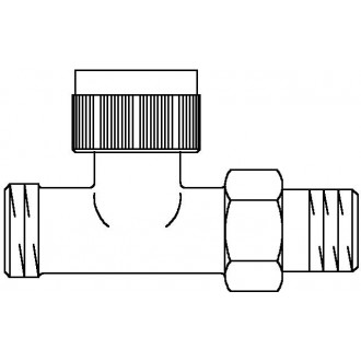A típusú termosztatikus szelep, DN15, G 3/4 km x R 1/2, PN10, egyenes