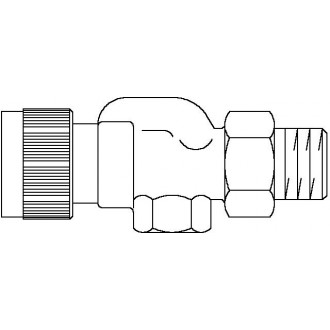 A típusú termosztatikus szelep, DN15, R 1/2, PN10, axiális