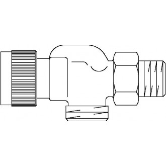 A típusú termosztatikus szelep, DN15, G 3/4 km x R 1/2, PN10, axiális