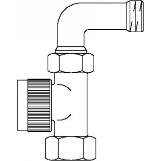 AV 6 típusú termosztatikus szelep, PN10, DN15, R 1/2", egyenes szelep ívvel, kv=0.65, kvs=0.90