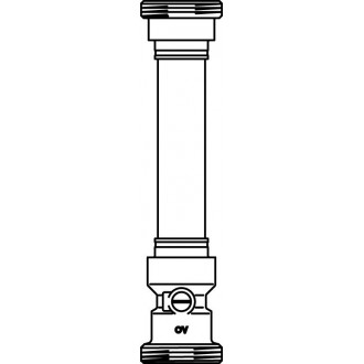 Toldócső zárószeleppel, Regumat-180-hoz, DN25, L=361 mm
