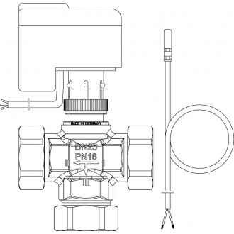 Regumaq tartozékkészlet, háromjáratú szelep, elektromotoros hajtómű éa tartályérzékelő