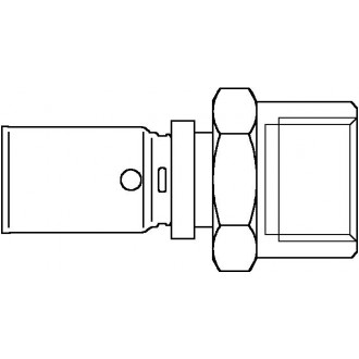 Cofit P prés-csatlakozó belső menettel, 16 mm x Rp 1/2", vörösöntvény / nemesacél