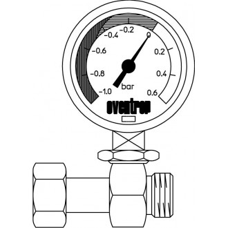 Ficon vákuummérő manométer, csatlakozóidommal, 3/8" hollandi x G 3/8"