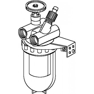 Oilpur olajszűrő cirkulációs vezetékbe, DN15, 1/2" bm, légtelenítővel, Siku