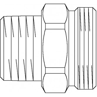 Tartozék ivóvíz-elosztó rendszerhez, közdarab, R 1" x G 1 1/4", vörösöntvény