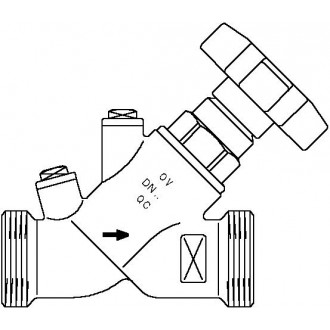 Aquastrom szelep visszacsapóval (KFR), DN15, G 3/4" x G 3/4" ürítő nélkül, vörösöntvény