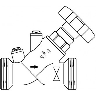 Aquastrom szelep visszacsapóval (KFR), DN15, G 1" x G 1" ürítő nélkül, vörösöntvény