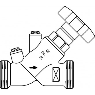 Aquastrom szelep visszaáramlás-gátlóval (FR), DN15, G 3/4" x G 3/4", ürítő nélkül, vörösöntvény