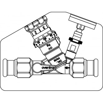 Aquastrom VT termosztatikus beszabályozó szelep, cirkulációs vezetékbe, 15 mm-es préscsatlakozóval