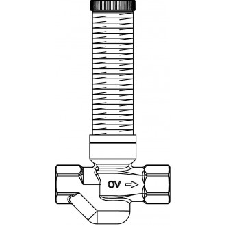 Aquastrom szerelőfal mögé építhető, visszacsapóval kombinált szelep (UPKFR), DN15, Rp 1/2" x Rp 1/2", vörösöntvény