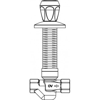 Aquastrom szerelőfal mögé építhető cirkulációs szelep (UP-Therm), DN15, Rp 1/2" x Rp 1/2", 63 °C, vörösöntvény, krómozott elzáróval