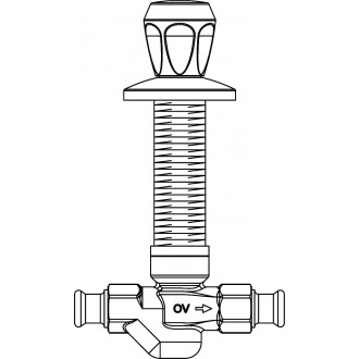 Aquastrom szerelőfal mögé építhető szelep (UPF), DN20, 22 mm-es préscsatlakozóval, vörösöntvény, krómozott elzáróval