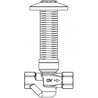 Aquastrom szerelőfal mögé építhető cirkulációs szelep (UP-Therm), DN15, Rp 1/2" x Rp 1/2", 57 °C, vörösöntvény, krómozott védőfedéllel